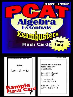 cover image of PCAT Test Prep Algebra Review - Exambusters Flash Cards - Workbook 2 of 4